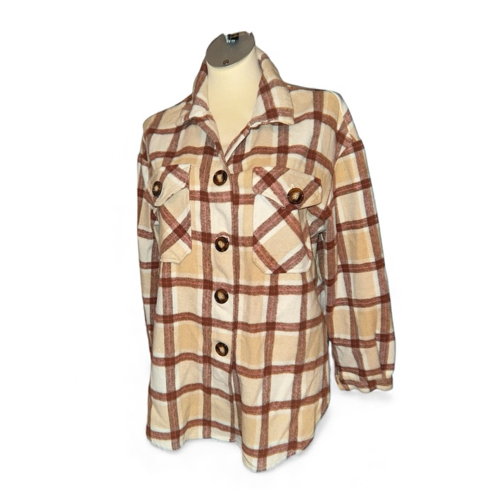 Plaid Button-Up Long Sleeve Shirt